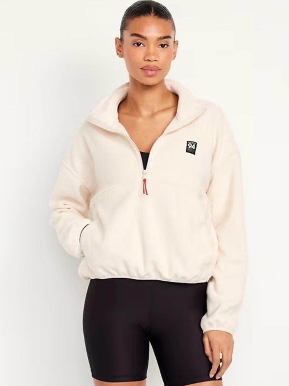 Old Navy Cream Half-Zip Fleece Pullover